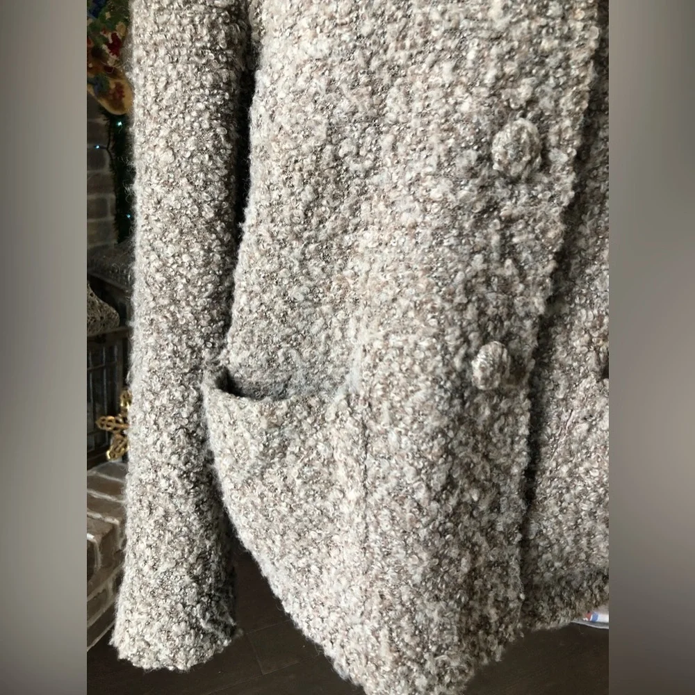 Elliott Lauren Wool Blend Tan Blazer Jacket Button Closure M Designer Neutrals - Picture 4 of 12